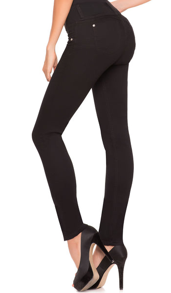 LT.ROSE 2006 Black Butt Lifting Jeans with Belt | Jeans Levanta Cola